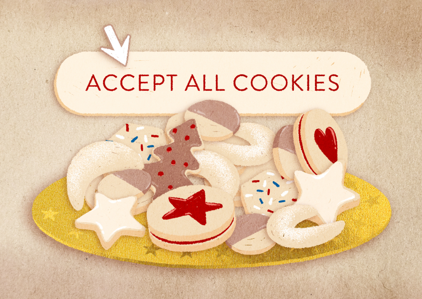 Kerstkaarten - Kerstkaart 'Accept all cookies'