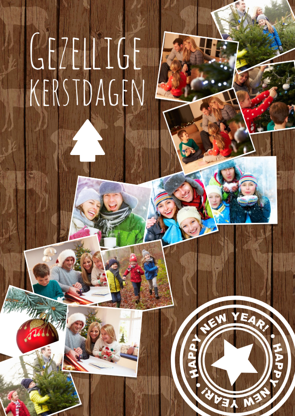 Kerstkaart achtergrond met rendierhout - Kerstkaarten Kerstkaarten - Kerstkaart achtergrond met rendierhout