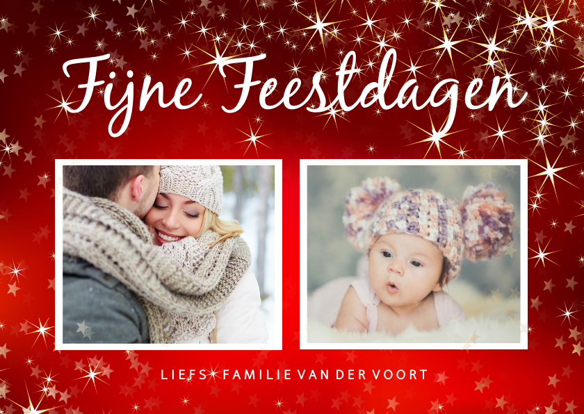Kerstkaart ansichtkaart met 2 foto's - Kerstkaarten Kerstkaarten - Kerstkaart ansichtkaart met 2 foto's