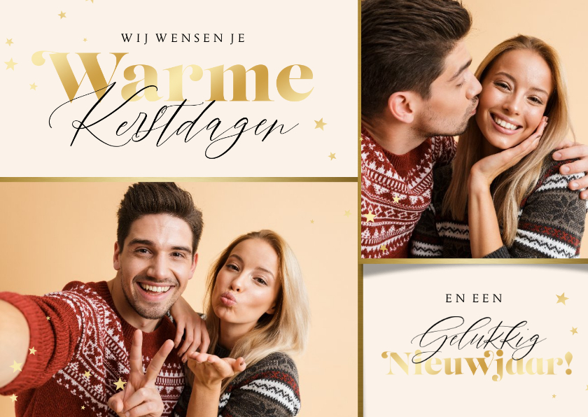 Kerstkaart betekenisvol sterretjes goud warme kerst foto's - Kerstkaarten Kerstkaarten - Kerstkaart betekenisvol sterretjes goud warme kerst foto's