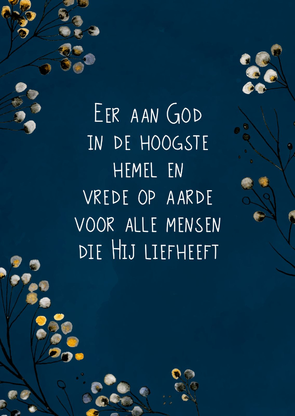 Kerstkaarten - Kerstkaart bijbeltekst Eer aan God