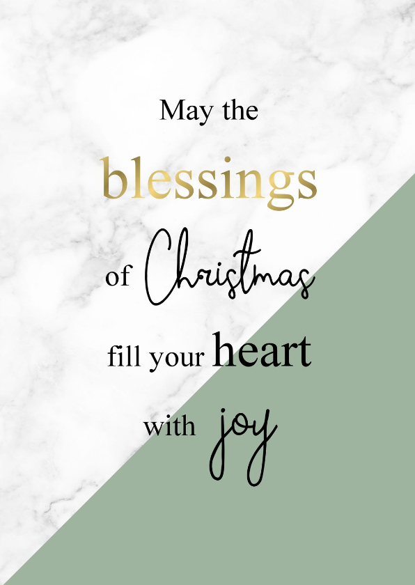 Kerstkaart Blessings marmer - Kerstkaarten Kerstkaarten - Kerstkaart Blessings marmer