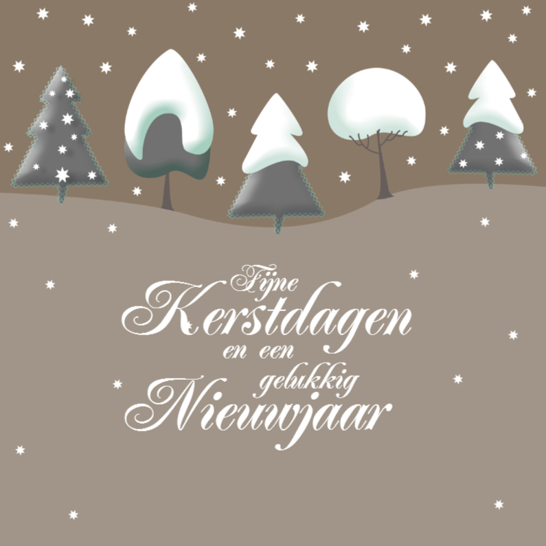 Kerstkaart - Bomen met kerst - Kerstkaarten Kerstkaarten - Kerstkaart - Bomen met kerst