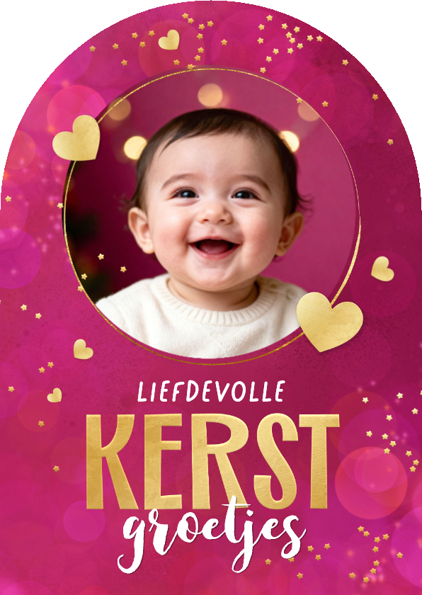 Kerstkaart boogvorm sprankelend liefdevolle kerst foto - Kerstkaarten Kerstkaarten - Kerstkaart boogvorm sprankelend liefdevolle kerst foto