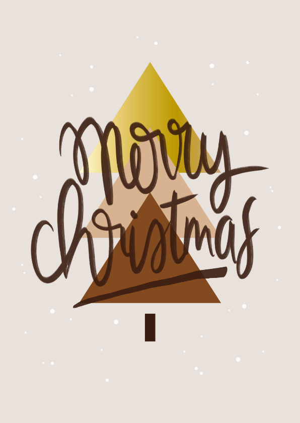 Kerstkaart boom grafische vlakken - Kerstkaarten Kerstkaarten - Kerstkaart boom grafische vlakken