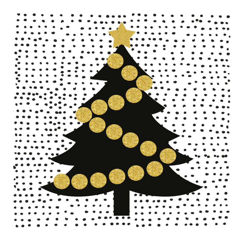 Kerstkaart Boompje glitter - Kerstkaarten Kerstkaarten - Kerstkaart Boompje glitter