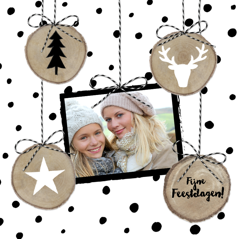 Kerstkaart Boomschijven foto - Kerstkaarten Kerstkaarten - Kerstkaart Boomschijven foto