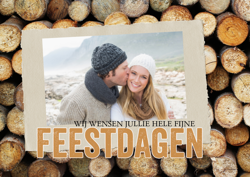 Kerstkaart boomstronk foto - Kerstkaarten Kerstkaarten - Kerstkaart boomstronk foto