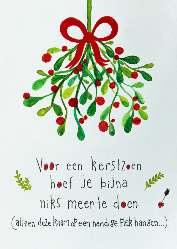 Kerstkaarten - Kerstkaart CliniClowns mistletoe