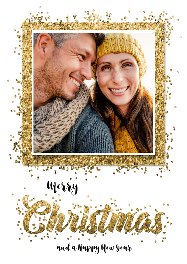 Kerstkaart confetti Christmas en eigen foto - Kerstkaarten Kerstkaarten - Kerstkaart confetti Christmas en eigen foto