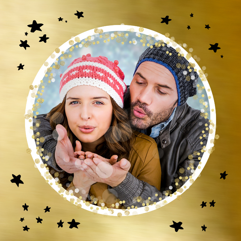 Kerstkaart confetti cirkels 2020 - Kerstkaarten Kerstkaarten - Kerstkaart confetti cirkels 2020