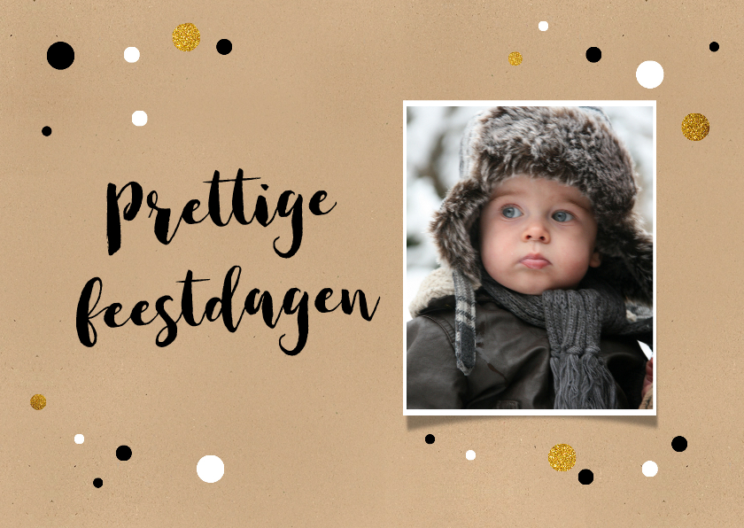 Kerstkaart confetti kraft foto - BC - Kerstkaarten Kerstkaarten - Kerstkaart confetti kraft foto - BC