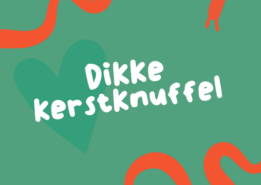 Kerstkaarten - Kerstkaart - Dikke kerstknuffel