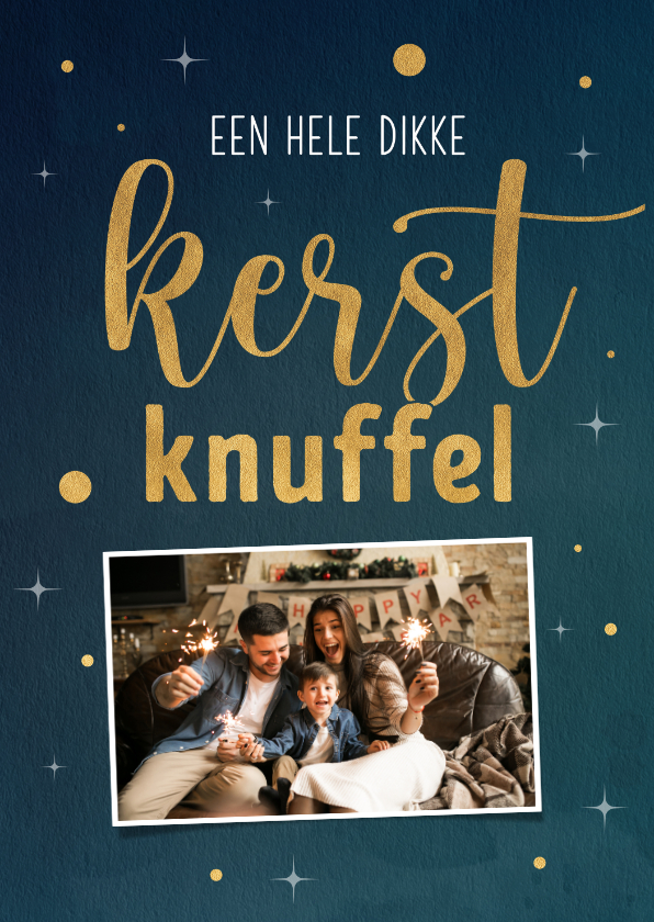 Kerstkaart dikke knuffel - Kerstkaarten Kerstkaarten - Kerstkaart dikke knuffel