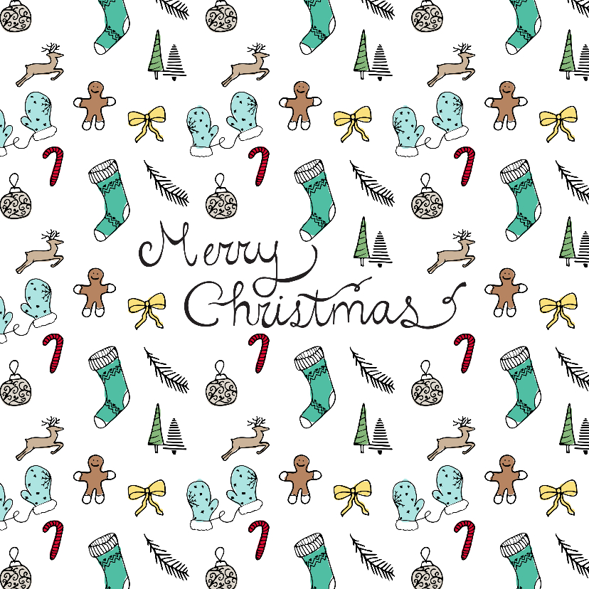 Kerstkaart doodles - Kerstkaarten Kerstkaarten - Kerstkaart doodles