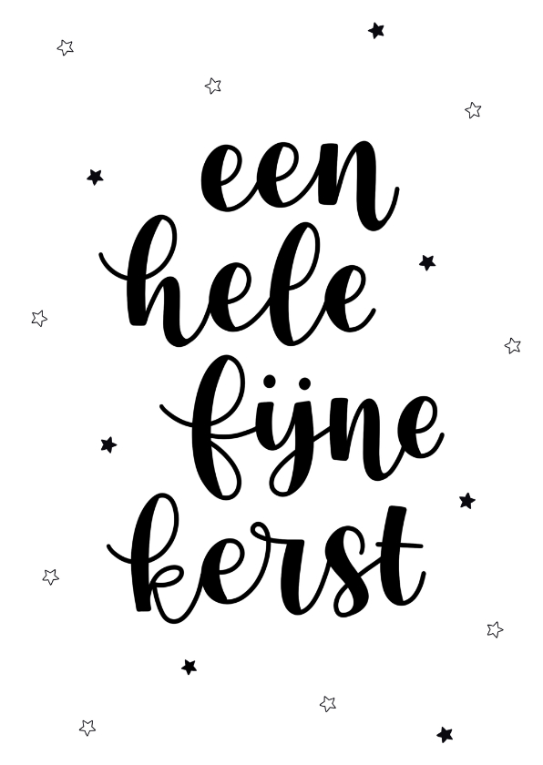 Kerstkaarten - Kerstkaart 'een hele fijne kerst' met sterren