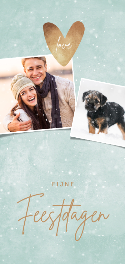 Kerstkaarten - Kerstkaart eigen fotos hartje love 