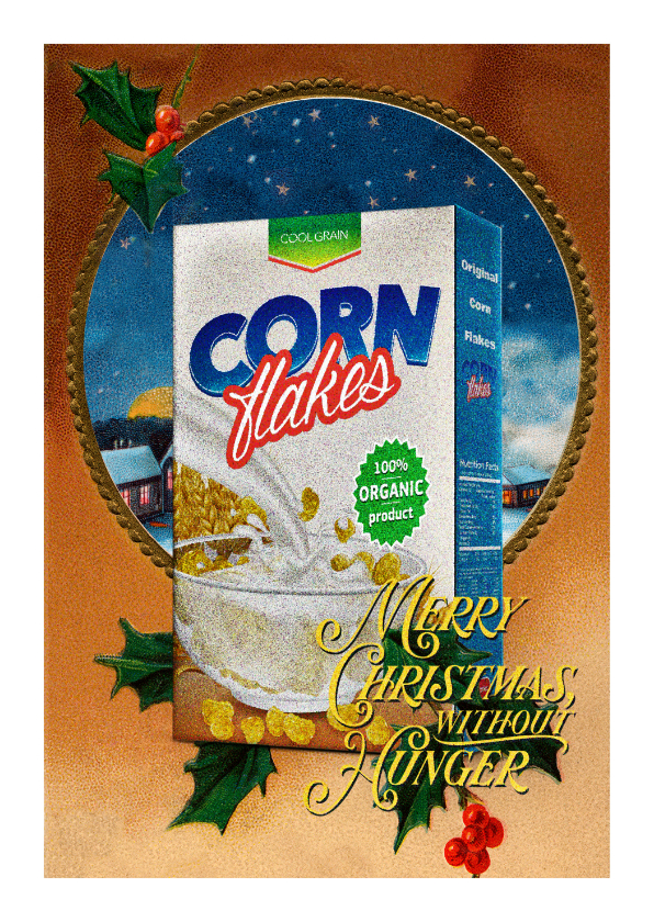 Kerstkaart én cornflakes voor mensen in armoede - Kerstkaarten Kerstkaarten - Kerstkaart én cornflakes voor mensen in armoede