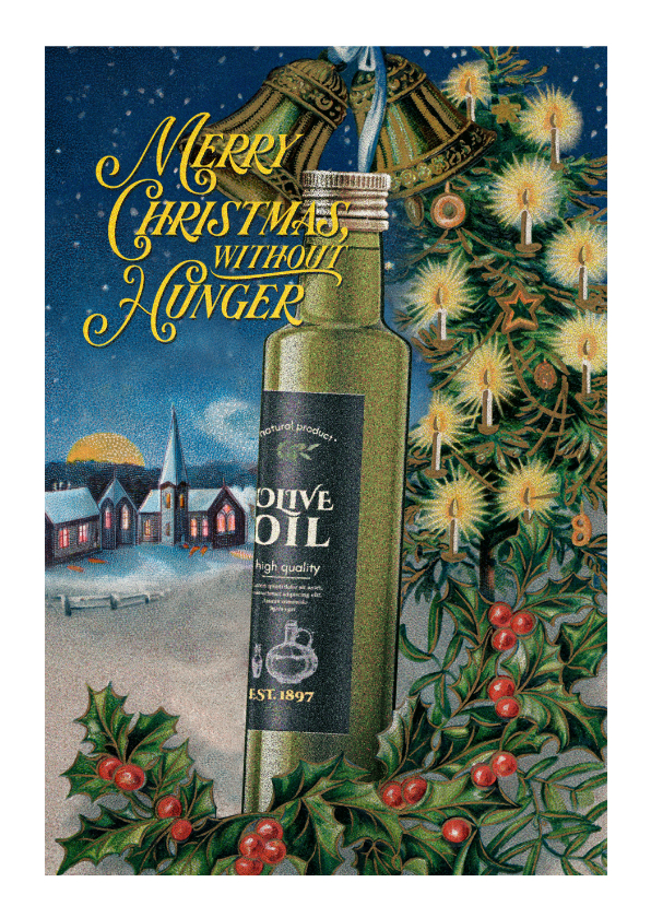 Kerstkaart én olijfolie voor mensen in armoede - Kerstkaarten Kerstkaarten - Kerstkaart én olijfolie voor mensen in armoede