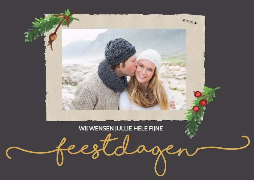 Kerstkaart feestdagen met foto - Kerstkaarten Kerstkaarten - Kerstkaart feestdagen met foto