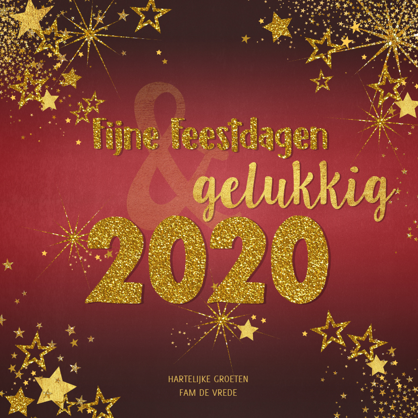 Spiksplinternieuw Kerstkaart feestelijke rode kaart goud sterren | Kaartje2go FC-99