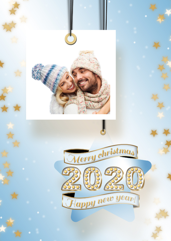 Kerstkaart foto en ster 2020 - Kerstkaarten Kerstkaarten - Kerstkaart foto en ster 2020