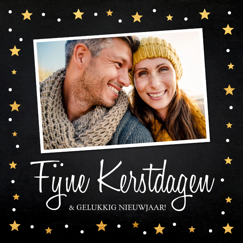 Kerstkaart foto gouden confetti vierkant - Kerstkaarten Kerstkaarten - Kerstkaart foto gouden confetti vierkant