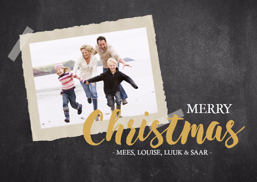 Kerstkaart foto krijt - Kerstkaarten Kerstkaarten - Kerstkaart foto krijt