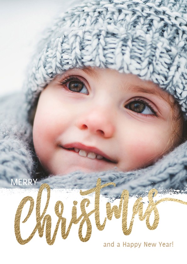 Kerstkaart foto krijtstreep - Kerstkaarten Kerstkaarten - Kerstkaart foto krijtstreep