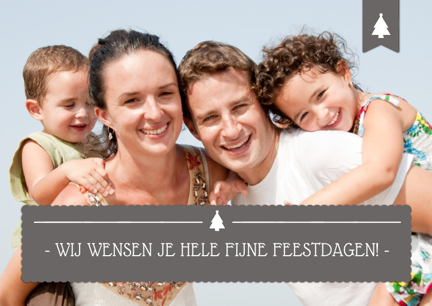 Kerstkaart Foto Letters Grijs - Kerstkaarten Kerstkaarten - Kerstkaart Foto Letters Grijs
