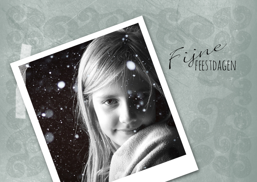 Kerstkaart foto patroon groengrijs-IP - Kerstkaarten Kerstkaarten - Kerstkaart foto patroon groengrijs-IP