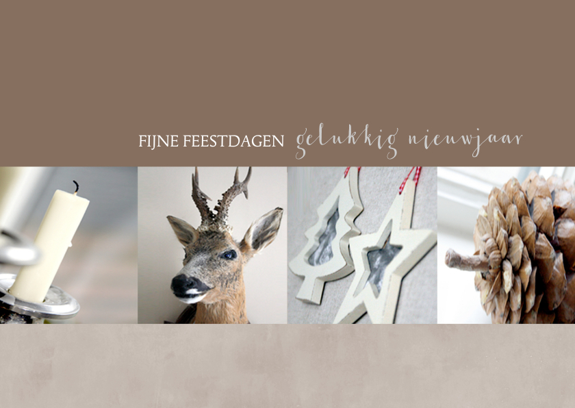 Kerstkaart foto's taupe - Kerstkaarten Kerstkaarten - Kerstkaart foto's taupe