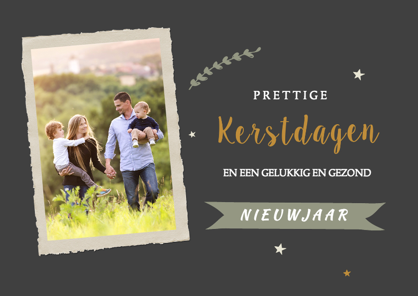 Kerstkaart foto takje ster - Kerstkaarten Kerstkaarten - Kerstkaart foto takje ster