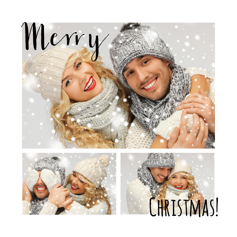 Kerstkaart Foto trendy 3 Luik collage - Kerstkaarten Kerstkaarten - Kerstkaart Foto trendy 3 Luik collage