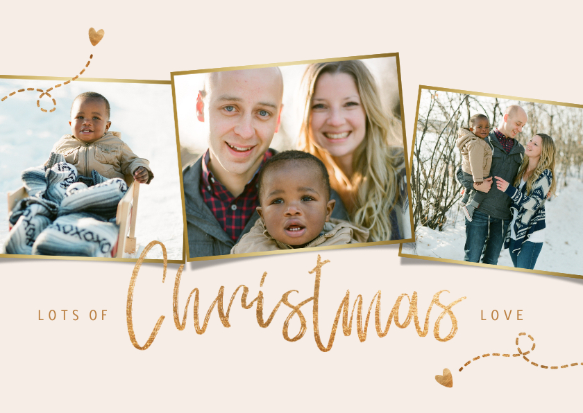 Kerstkaart fotocollage christmas love - Kerstkaarten Kerstkaarten - Kerstkaart fotocollage christmas love