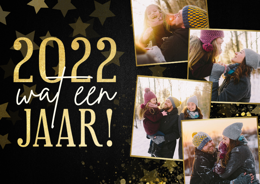 Kerstkaarten - Kerstkaart fotocollage terugblik 2022 wat een jaar