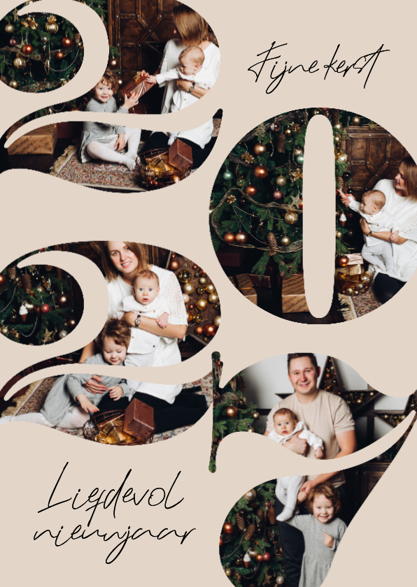 Kerstkaarten - Kerstkaart fotokaart 2027 jaartal fotocollage stijlvol