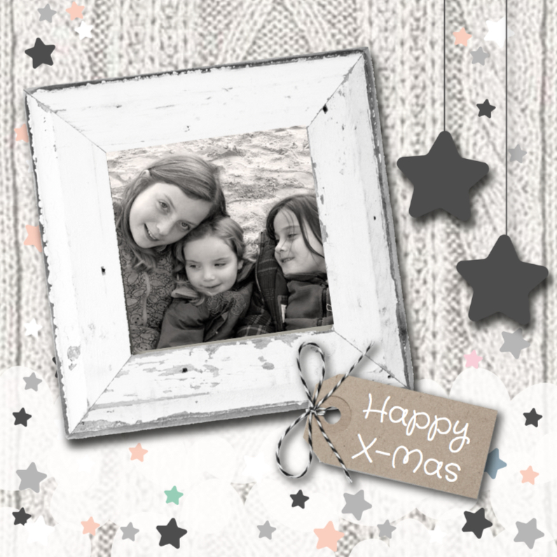 Kerstkaart fotolijst wol - Kerstkaarten Kerstkaarten - Kerstkaart fotolijst wol