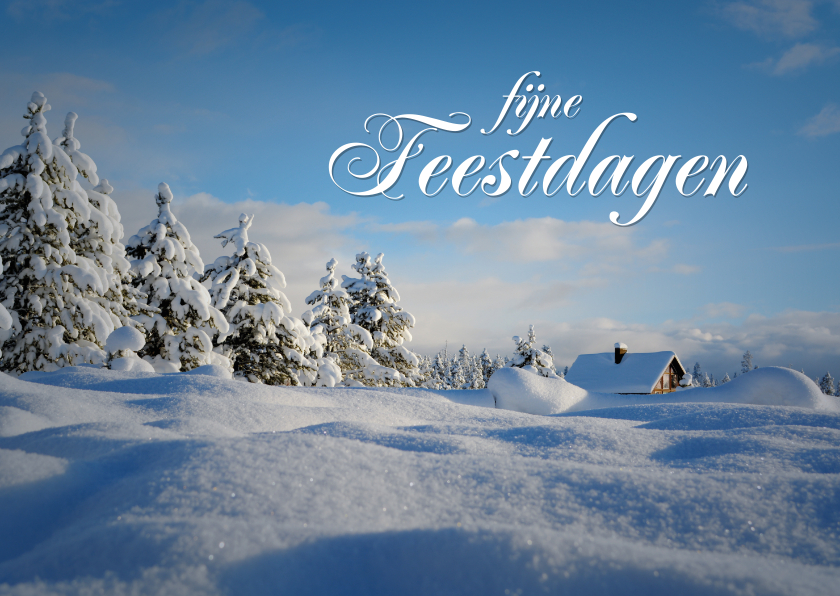 Kerstkaart fotomotief van winterlandschap Kaartje2go
