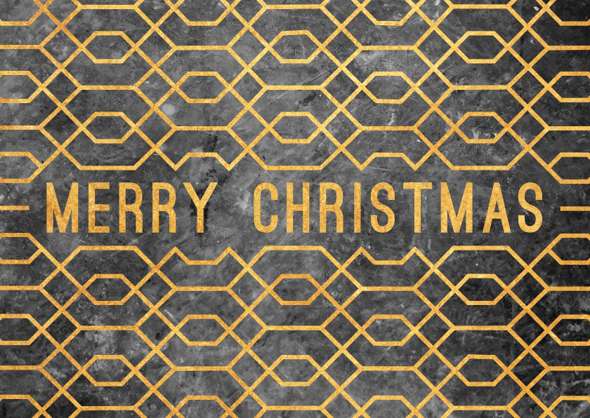 Kerstkaart geometrisch met beton en goudlook - Kerstkaarten Kerstkaarten - Kerstkaart geometrisch met beton en goudlook