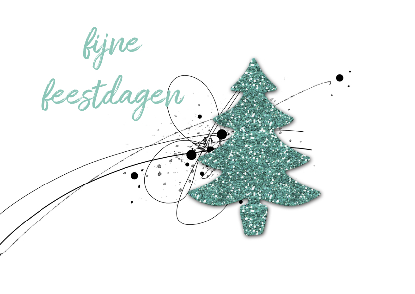 Kerstkaart Glitter Kerstboom - Kerstkaarten Kerstkaarten - Kerstkaart Glitter Kerstboom