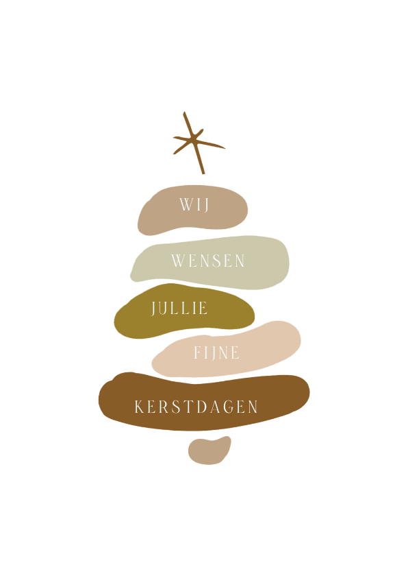 Kerstkaart grafische vorm kerstboom Kaartje2go