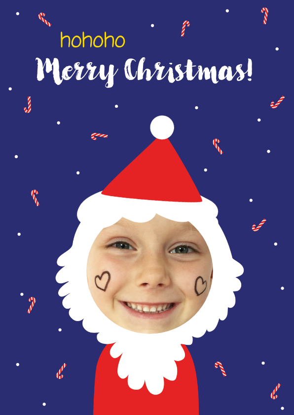 Kerstkaart grappig met kind foto - Kerstkaarten Kerstkaarten - Kerstkaart grappig met kind foto