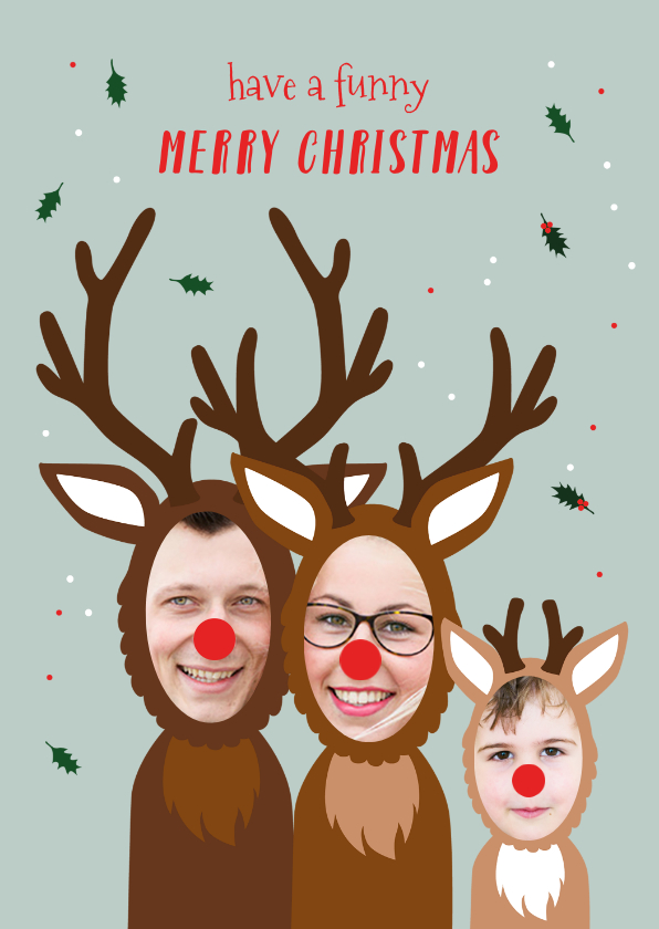 Kerstkaart grappig samen met je kind - Kerstkaarten Kerstkaarten - Kerstkaart grappig samen met je kind