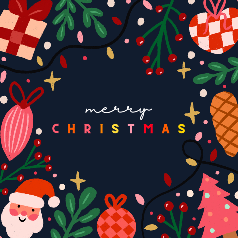 Kerstkaarten - Kerstkaart Grappige kerst figuurtjes