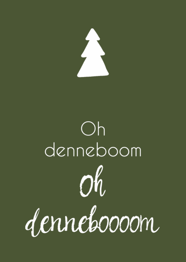 Kerstkaart groen denneboom - Kerstkaarten Kerstkaarten - Kerstkaart groen denneboom