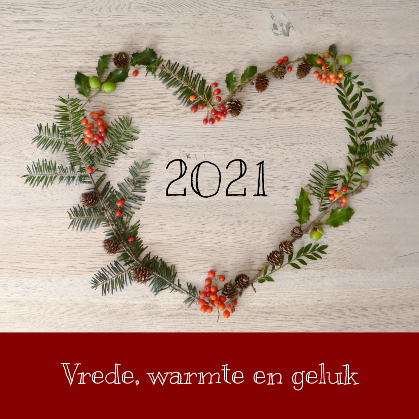 Kerstkaart groen hart - Kerstkaarten Kerstkaarten - Kerstkaart groen hart