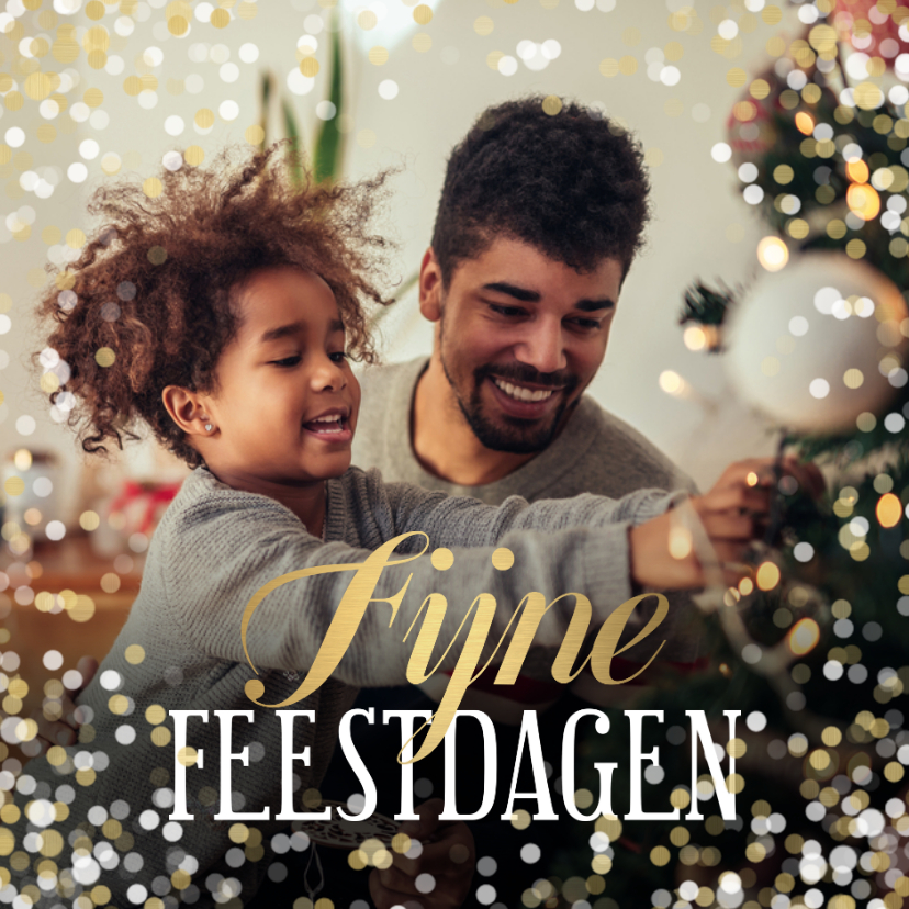 Kerstkaart grote foto Fijne Feestdagen confetti - Kerstkaarten Kerstkaarten - Kerstkaart grote foto Fijne Feestdagen confetti