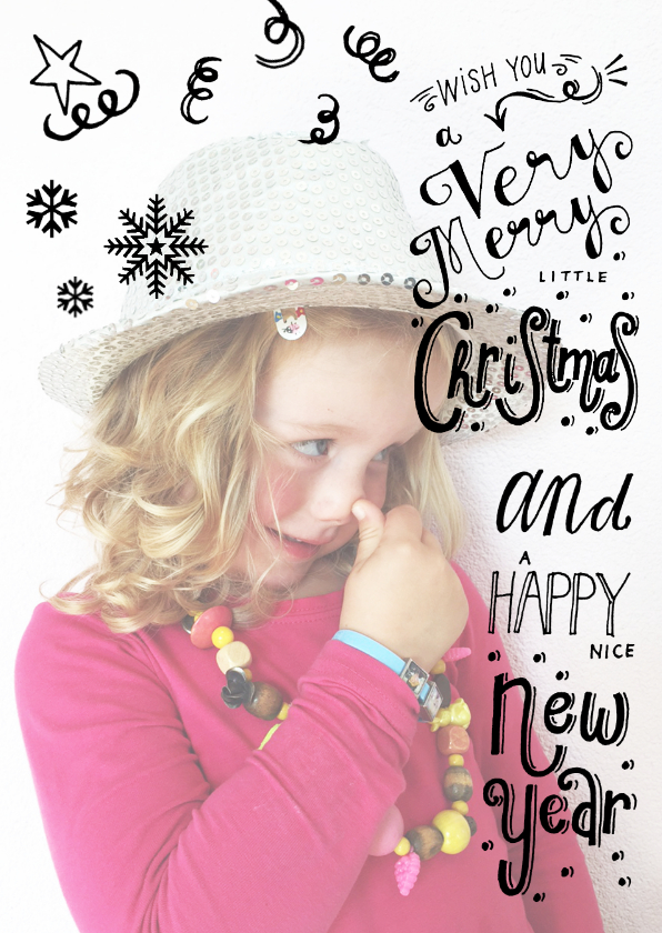 Kerstkaart Hand lettering foto - Kerstkaarten Kerstkaarten - Kerstkaart Hand lettering foto