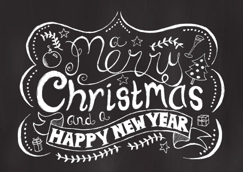 Kerstkaart handlettering krijt - Kerstkaarten Kerstkaarten - Kerstkaart handlettering krijt